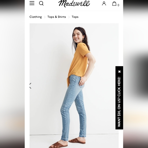 Madewell Lightweight Minimalist novel tie front top - Picture 5 of 10